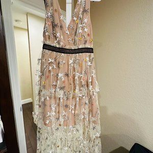 Self Portrait Star mesh midi dress 6 M